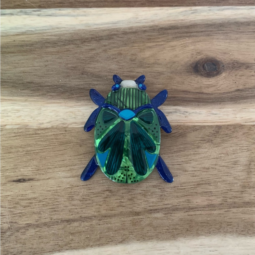 Erstwilder Luck of the Beetle Brooch bug Pin NWOT